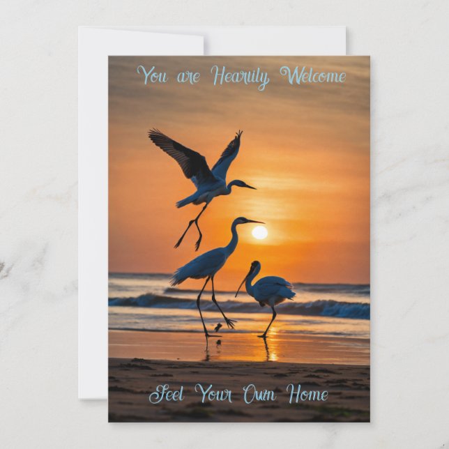 Convite Warm Welcome Invitation Card – Elegant Custom (Frente)