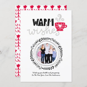 Convite Warm Wish Scandinavian Doodle FOTO Natal