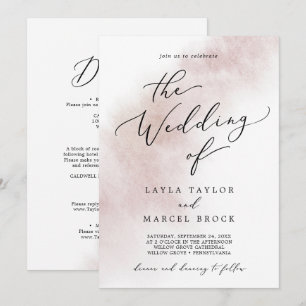 Convite Wash de Aquarela Escamotear Tudo Em Um Casamento