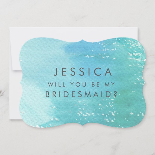 Convite Wash De Aquarela Você Será Minha Porta-Pontas? (Frente)