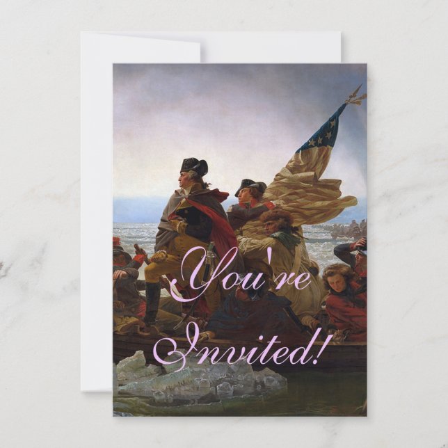 Convite Washington Cruzando o Delaware Arte (Frente)