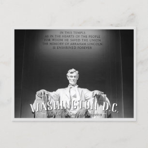 Convite Washington, D.C. - Cartão postal da Estátua de Abr