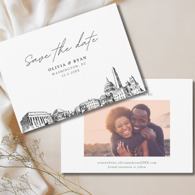 Convite Washington DC Wedding Save the Date Modern (Washington DC Wedding Save the Date Modern Invitation)