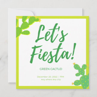 Convite Watch Me Grow Green Cactus Succulent Fiesta Favor
