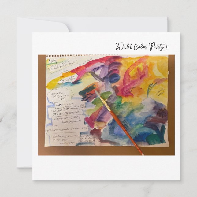 Convite Water Color Mixing Postcard (Frente)
