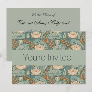 Convite Water Lily Art Nouveau Nature