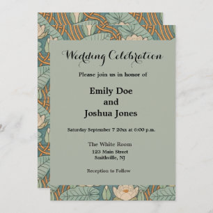 Convite Water Lily Art Nouveau Nature