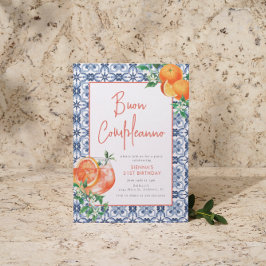 Convite Watercolor Aperol Spritz Italiano Birthday