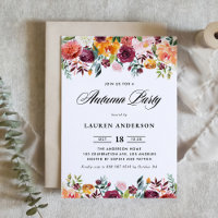 Watercolor Autumn Blos Garland Party Autumn