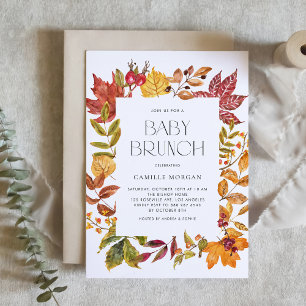 Convite Watercolor Autumn Deixa Frame Fall Baby Brunch
