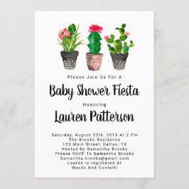 Convite Watercolor Baby Shower Invances, Fiesta