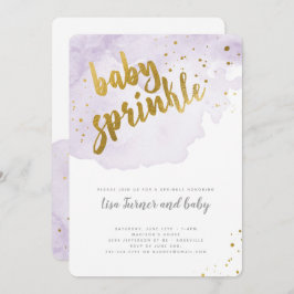Convite Watercolor Baby Sprinkle - Lavanda