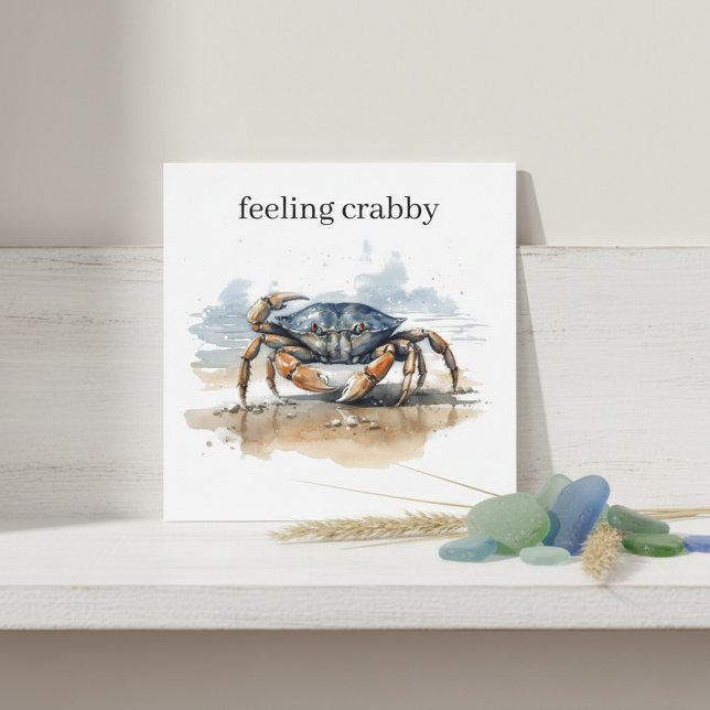 Convite Watercolor Beach Crab, personalizado (Criador carregado)