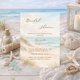 Convite Watercolor beach sand dunes Bridal Shower