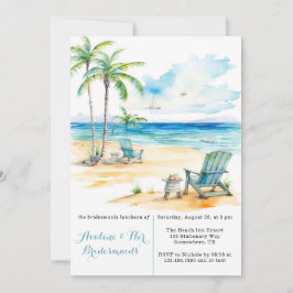 Convite Watercolor Beach Scene Bridesmaids Luncheon