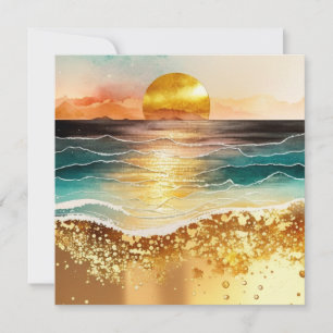 Convite Watercolor Beach Series Design 3