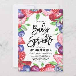 Convite Watercolor Berries Frame Summer Baby Sprinkle