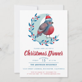 Convite Watercolor Bird Na Festa De Natal Da Lua Jantada