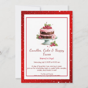 Convite Watercolor Birthday Cake Invance - chocolate