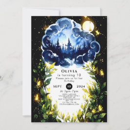 Convite Watercolor Blisland Woodland Birthday