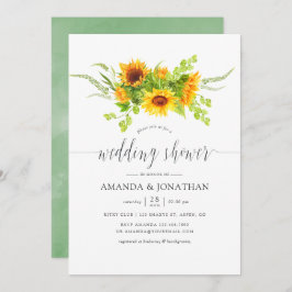 Convite Watercolor Bohemian Sunflower Chá de casamento