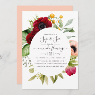 Convite Watercolor Boho Floral Sip e Consulte