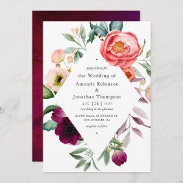 Convite Watercolor Boho Floral Wedding