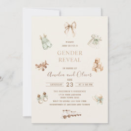 Convite Watercolor Boho Nursery gender reveal  baby shower