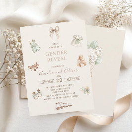 Convite Watercolor Boho Nursery gender reveal  baby shower