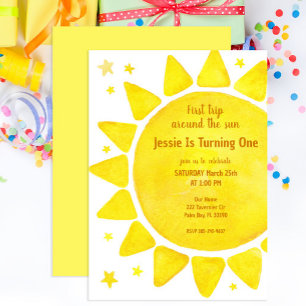 Convite Watercolor Boho primeiro aniversario Napkins - Pri