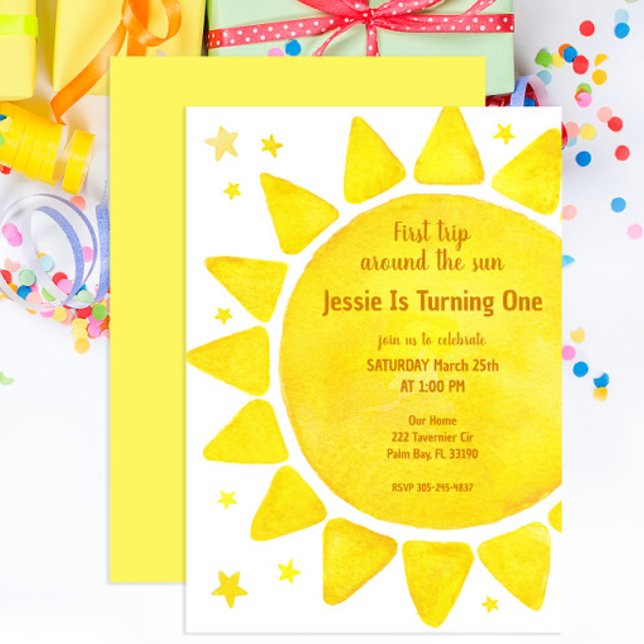 Convite Watercolor Boho primeiro aniversario Napkins - Pri (Criador carregado)