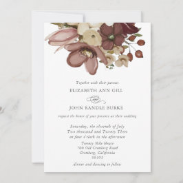 Convite Watercolor Boho Rose & Neutral Wedding
