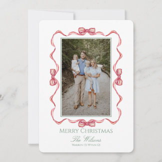 Convite Watercolor Bow Christmas Card