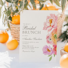 Convite Watercolor Bright Floral Bridal Brunch Invitation
