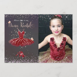 Convite Watercolor Burgundy Tutu Dance Considerando