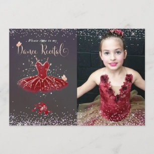Convite Watercolor Burgundy Tutu Dance Considerando