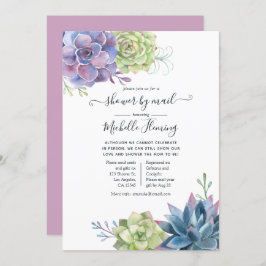 Convite Watercolor Cactus Suculta Chá de fraldas por Corre