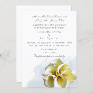 Convite Watercolor calla lily casamento Floral