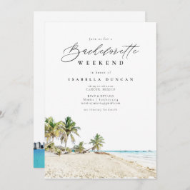 Convite Watercolor Cancun México Bachelorette Itinerary
