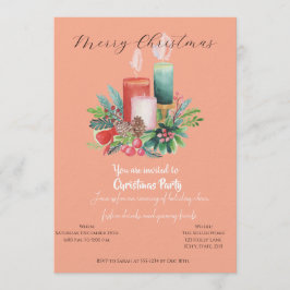 Convite Watercolor Candlelight Christmas invitation Card