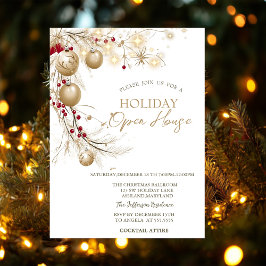 Convite Watercolor Christmas Balls Sparkle Branches