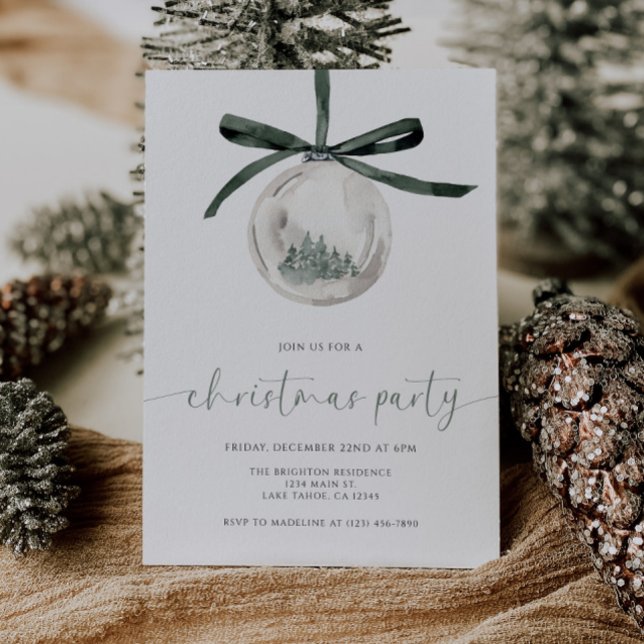 Convite Watercolor Christmas Party Invitation (Criador carregado)