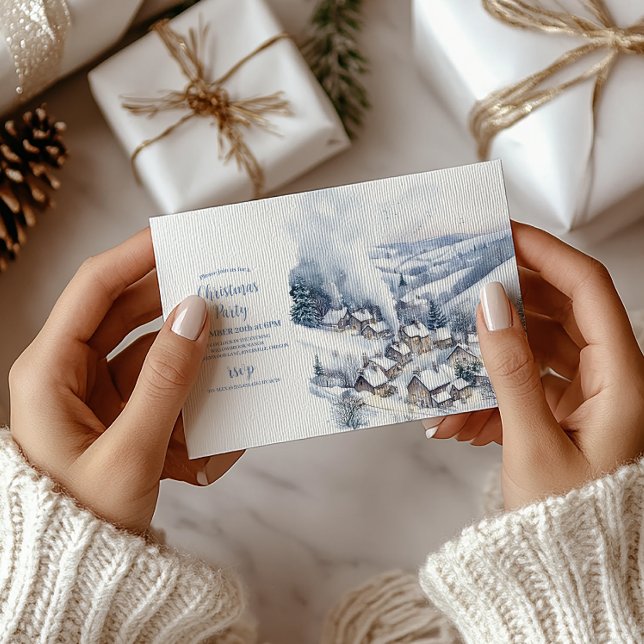 Convite Watercolor Christmas Winter Wonderland (Criador carregado)