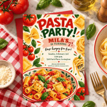 Watercolor Ciao Pasta Birthday Italian Tomato food