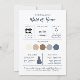 Convite Watercolor Coastal Bridesmaid Information Card