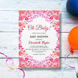 Convite Watercolor Country Summer Boho Floral Chá de frald