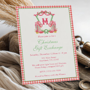 Convite Watercolor Cowboy Boots Monograma Crest