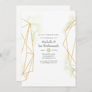 Convite Watercolor Crystal Bridesmaids Luncheids