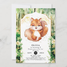 Watercolor Cute Squirrel Birthday