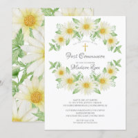 Watercolor Daisy Floral Communtion